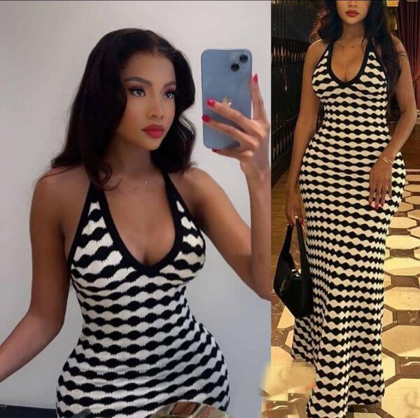 Robe longue à motif chic