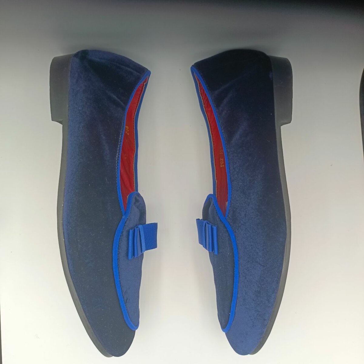 Mocassins bleu en velours