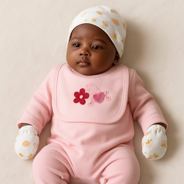 Ensemble Bébé Fille Rose 0-3 Mois