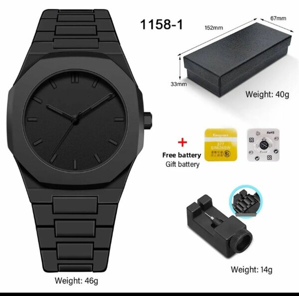 Montre homme minimaliste noire