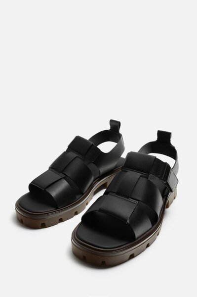 Sandales noires homme ZARA