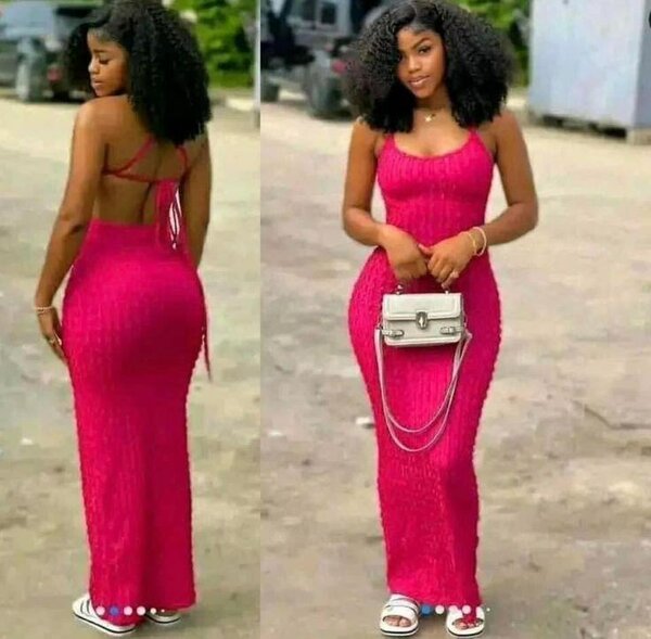 Robe longue élégante fuchsia