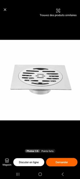 Grille de Drainage Carrée en Acier Inoxydable