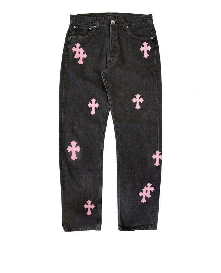 Jeans tendance avec motifs croix