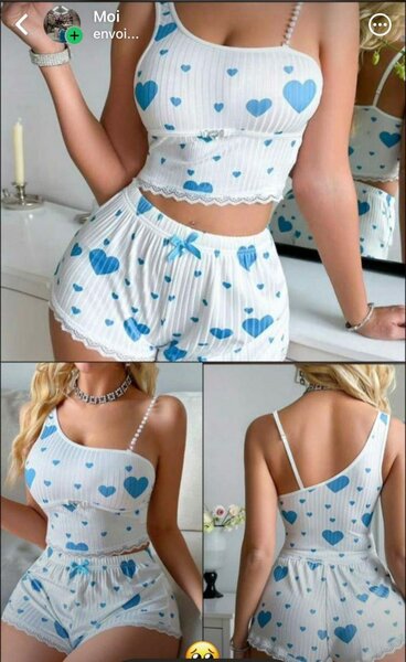 Ensemble Pyjama Cœur Femme