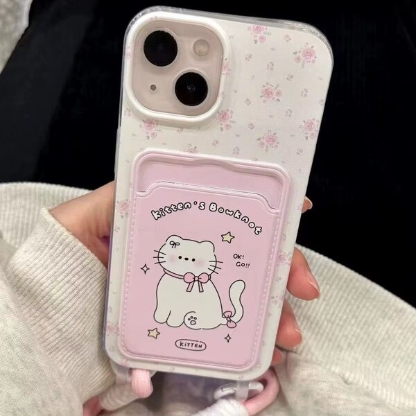 Coque de téléphone en fleurs chat