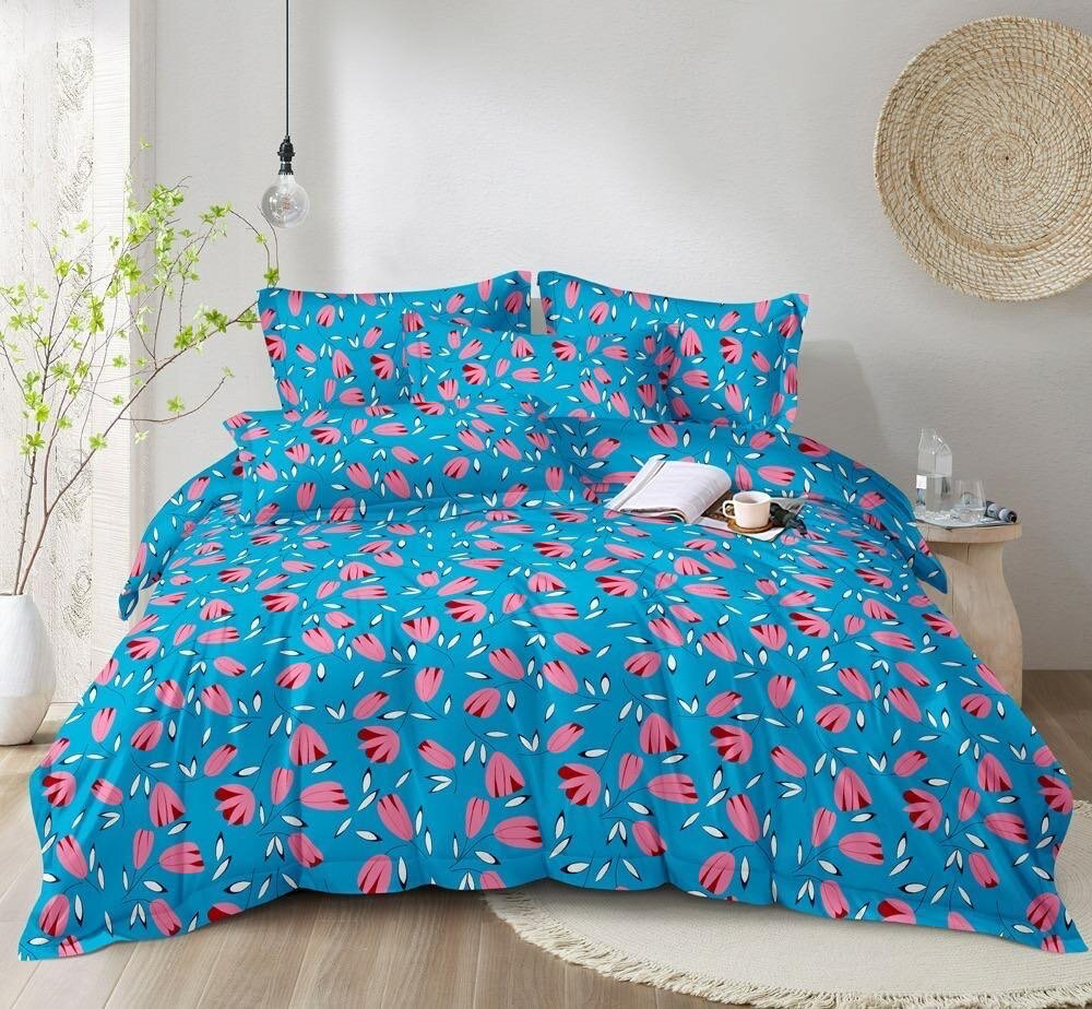 Parure de lit motifs floraux vibrants