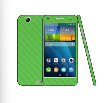 Carbon Fiber Texture Mobile Skin for Huawei Ascend G7 - Green