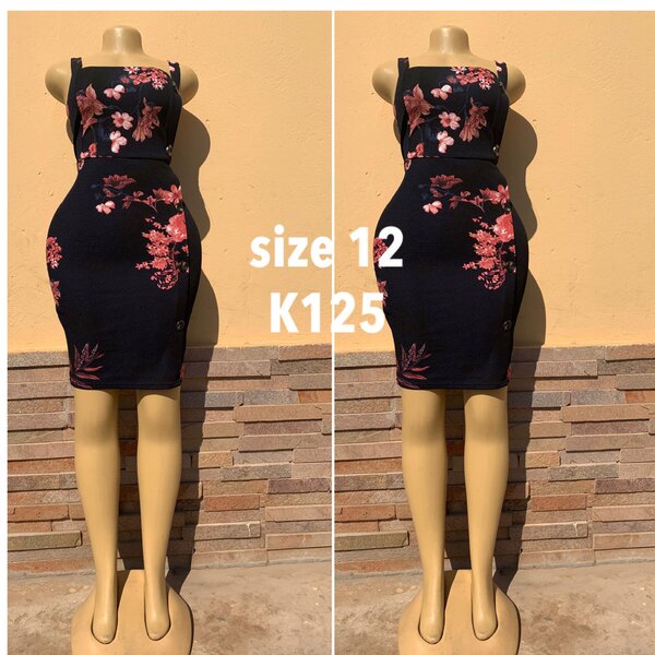 Black dress with floral print size 12