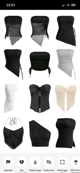 Top bustier élégant femme