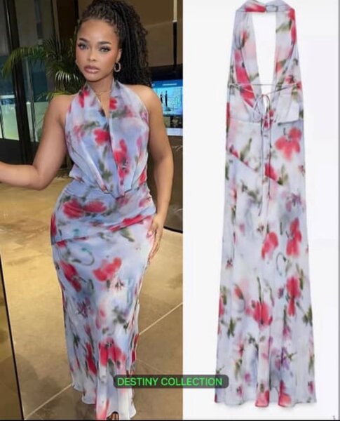 Robe dos nu imprimé bohème