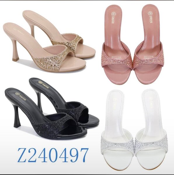 Sandales à talons brillantes