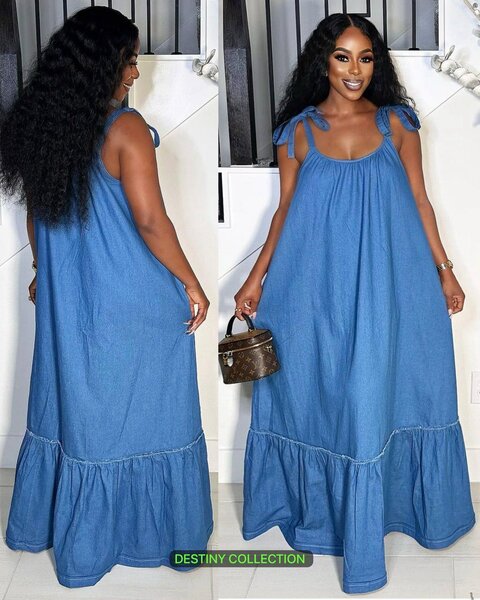 Robe Longue en Jean Évasée