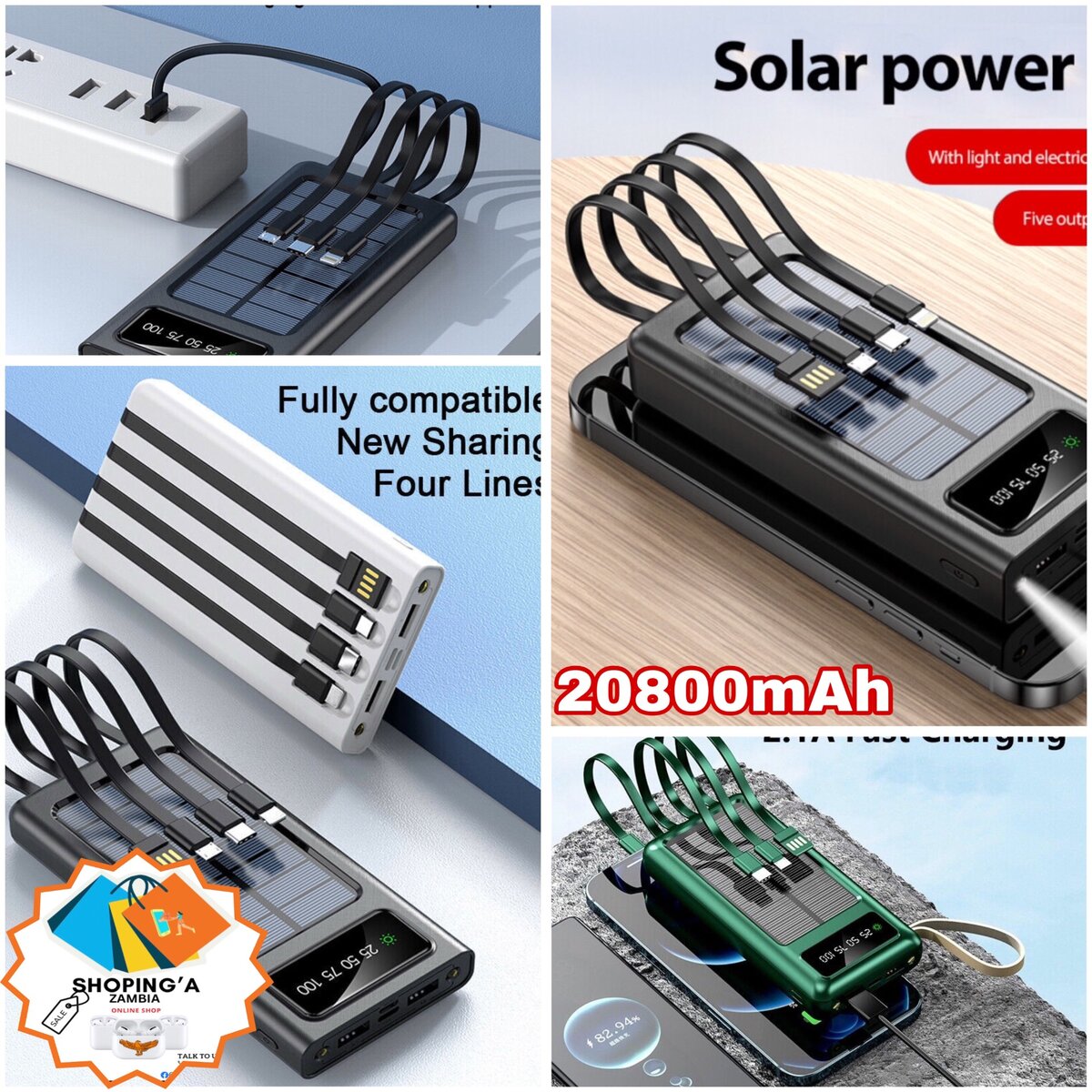 Solar Power Bank 30,000mAh