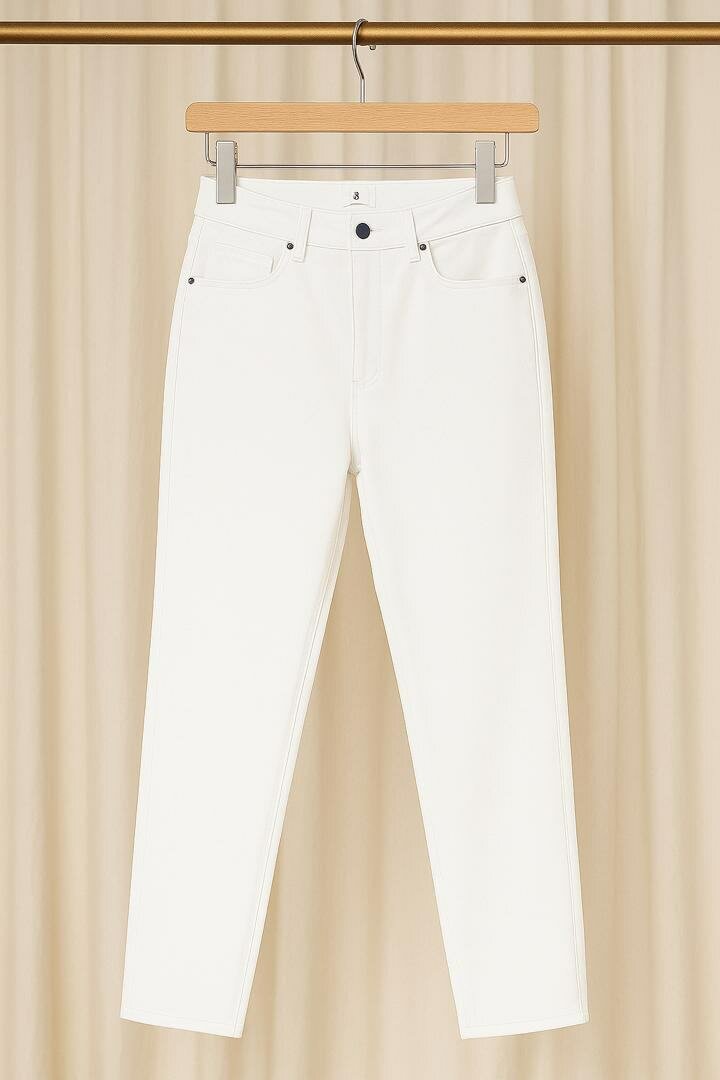 Jeans blancs ajustés femme