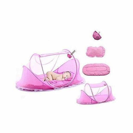 4 in 1 Portable Baby Bed with Net - Pink '177938
