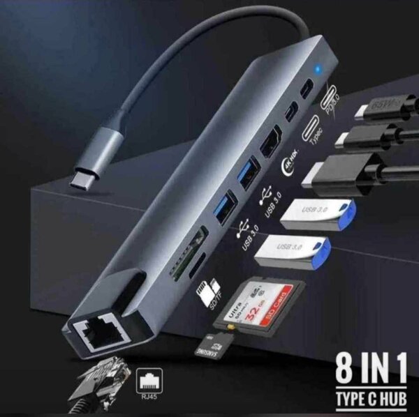 8 IN 1 TYPE C hub for macbook users