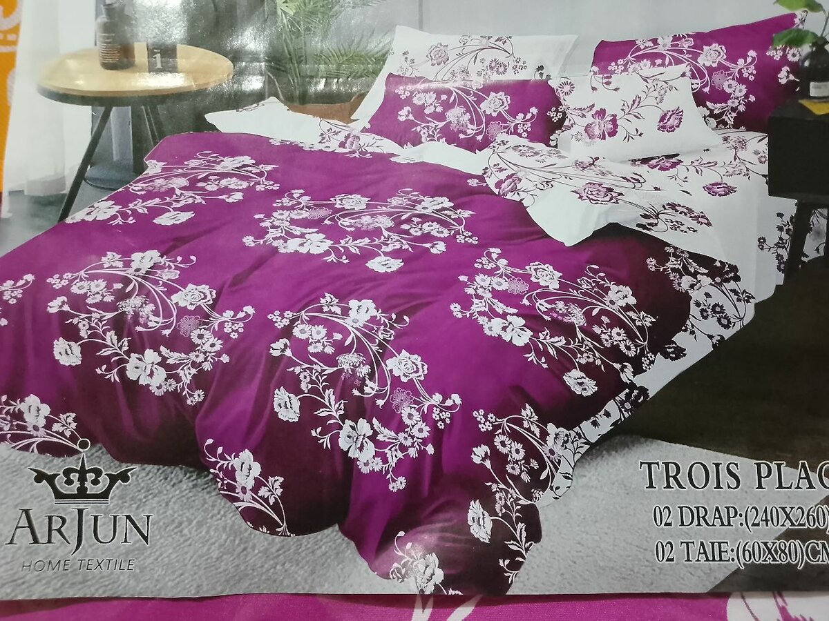 Parure de lit en coton 3 places