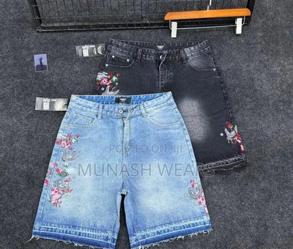Shorts en jean brodés mode