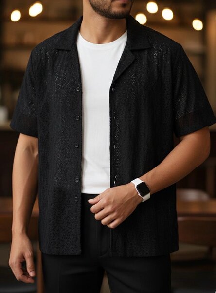 Chemise Noire Moderne Homme