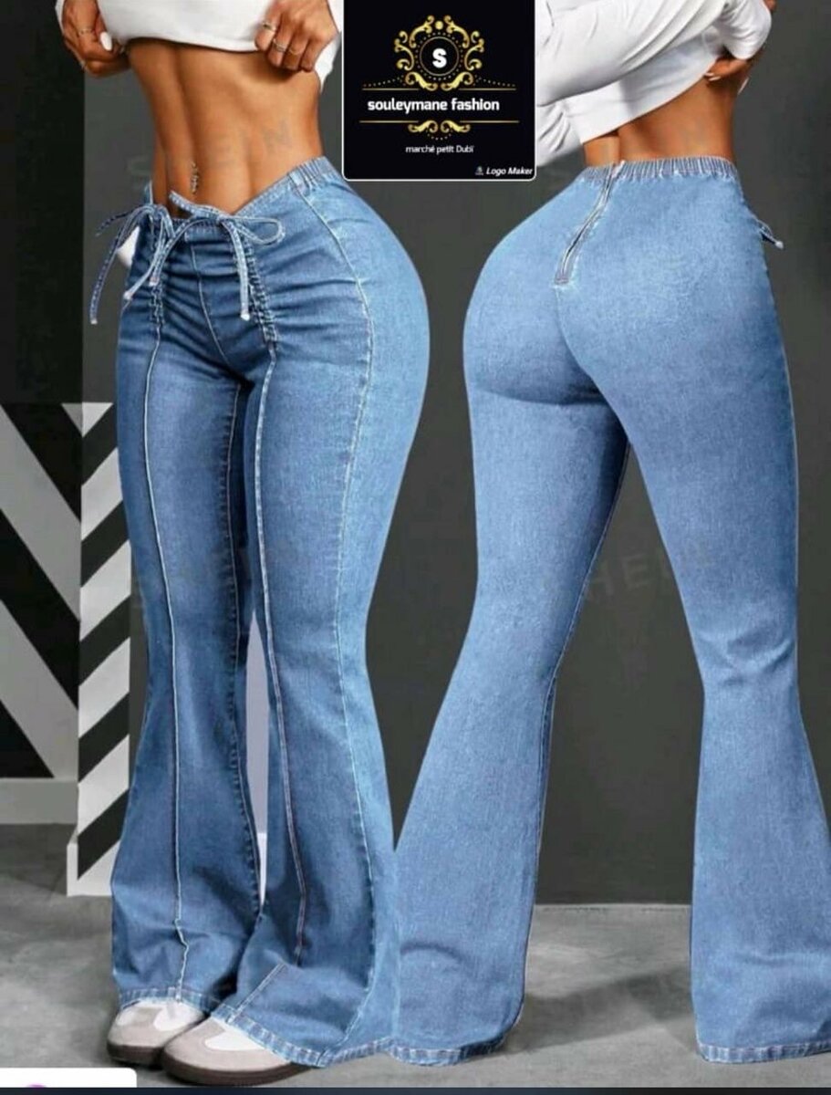 Jean évasé taille haute tendance