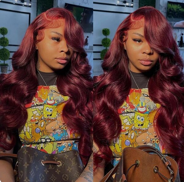 Perruque  ondulée rouge T30