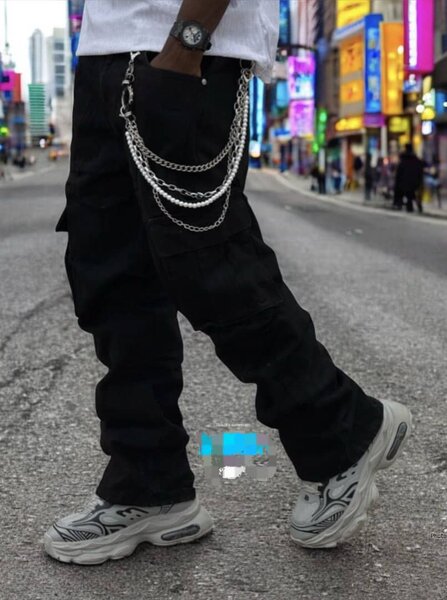 Pantalon cargo urbain avec chaînes