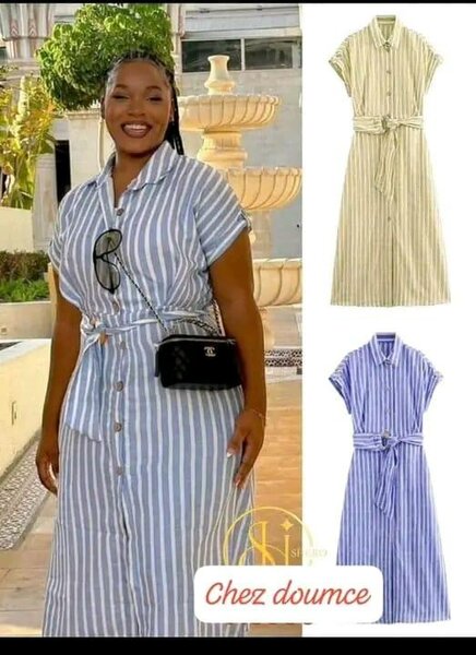 Robe chemise rayée femme