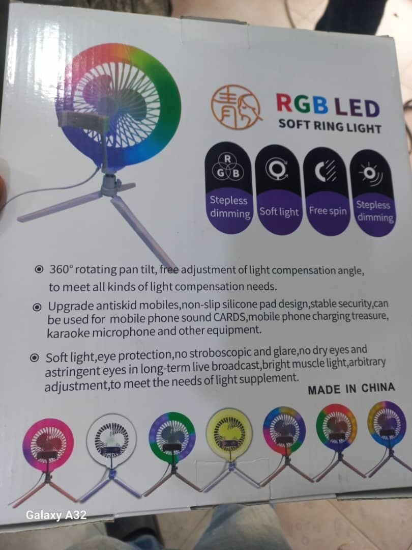 Electric Fan RGB Table Ring Light