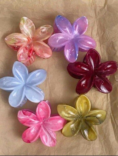 Pinces à cheveux fleur colorée