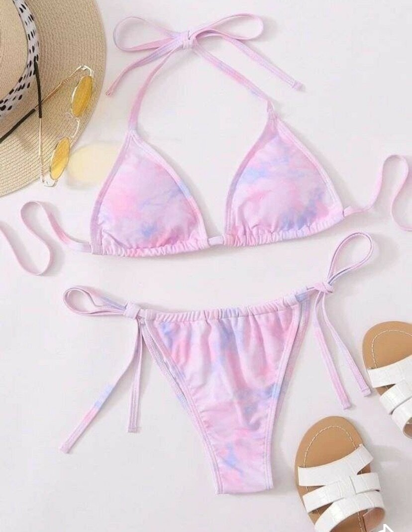 Bikini femme tie-dye élégant