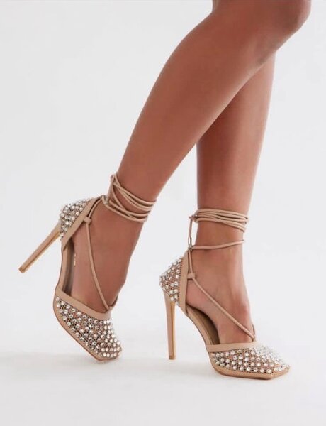 Mules à talons floraux orange