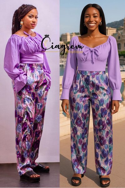 Pantalon fleuri coloré pour femmes