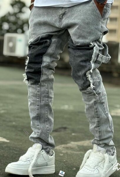 Jean patchwork homme