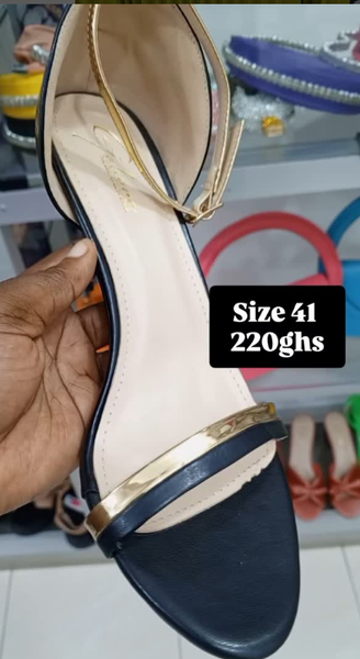 Black and gold sandals