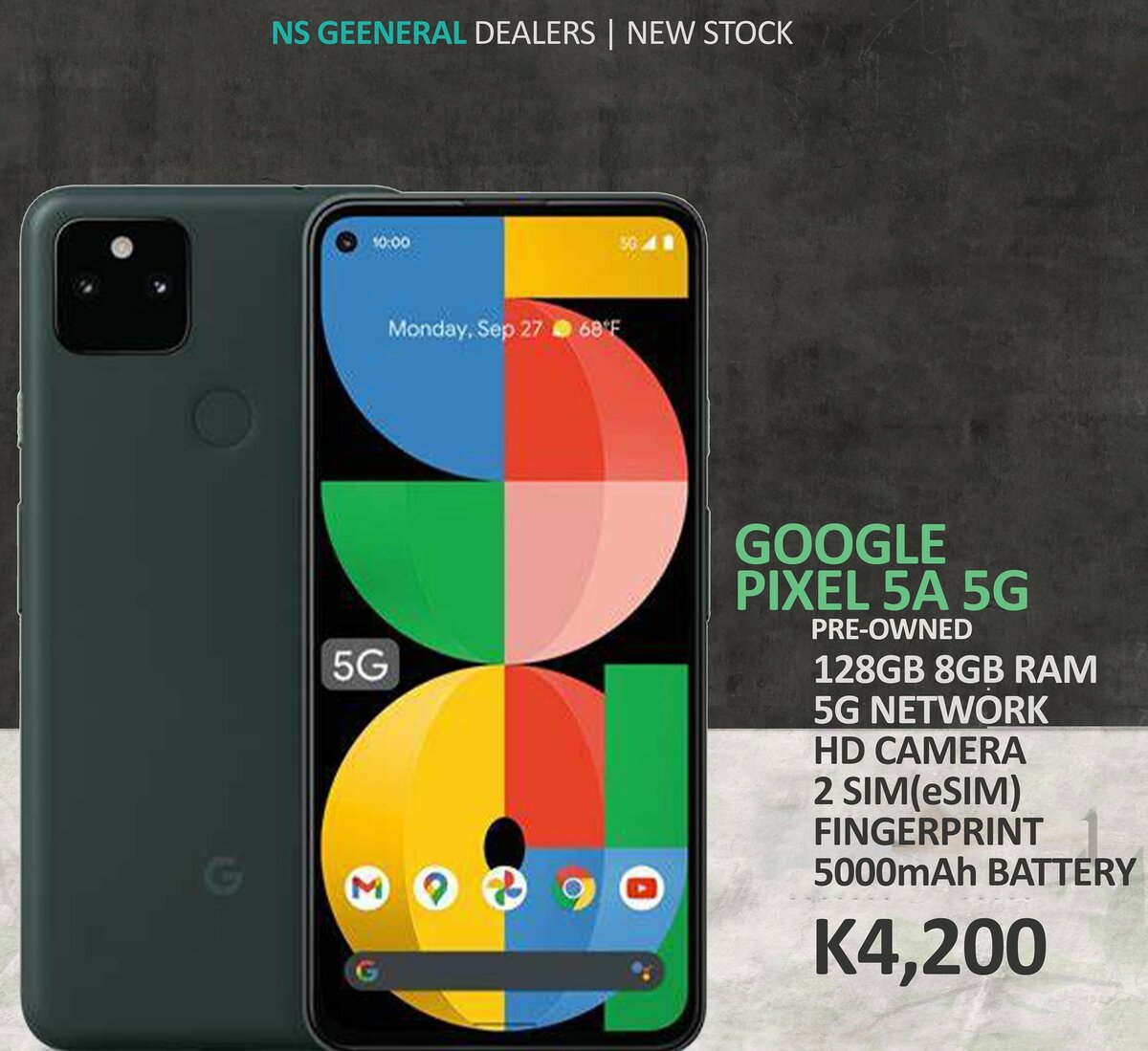 Google pixel 5a 5G 128gb 8gb ram