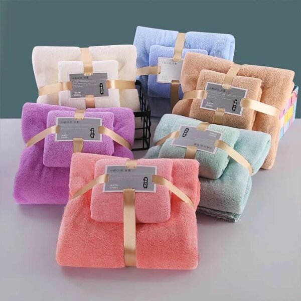 Set de serviettes douces colorées