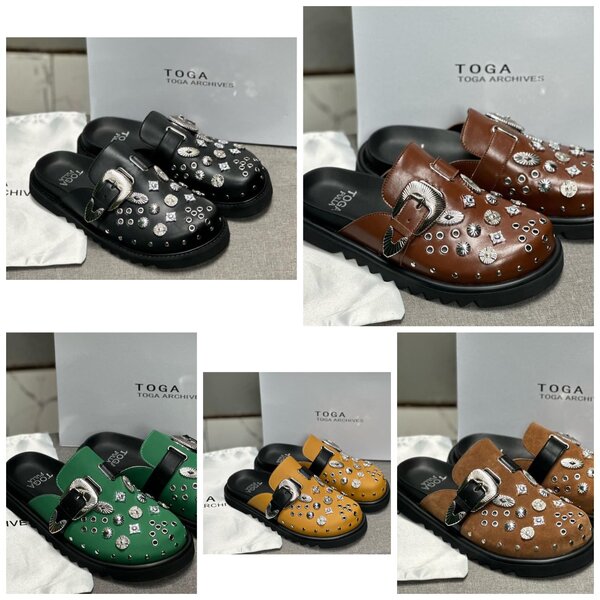 Mules Toga en cuir clouté