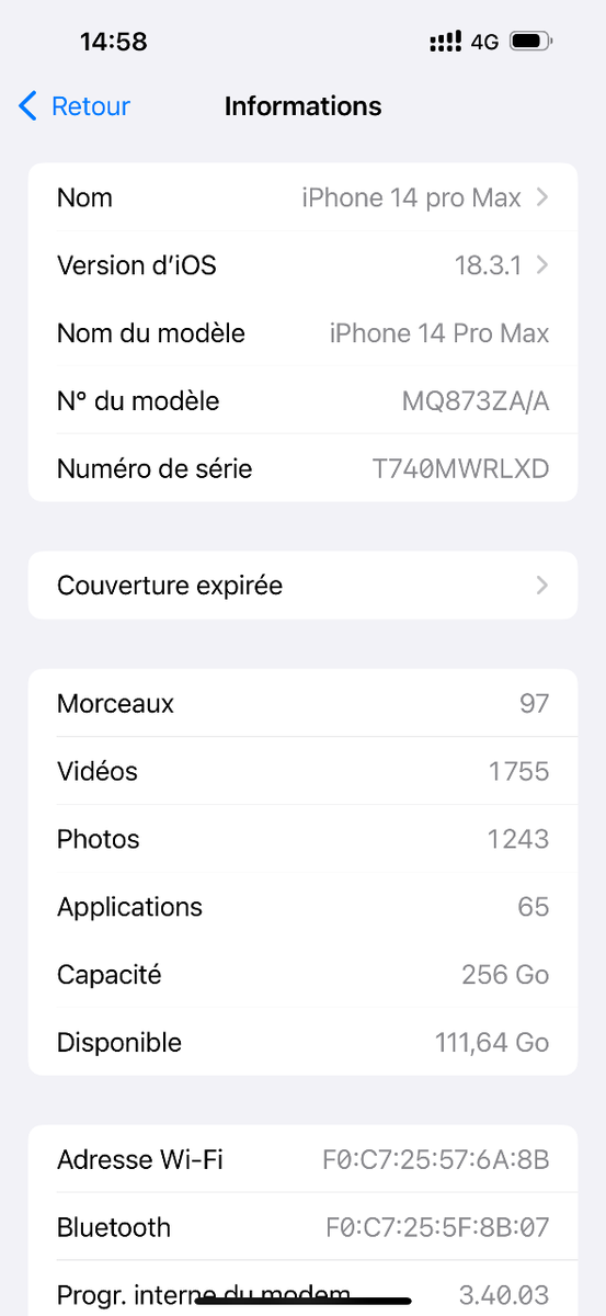iPhone 14pro Max deux puces