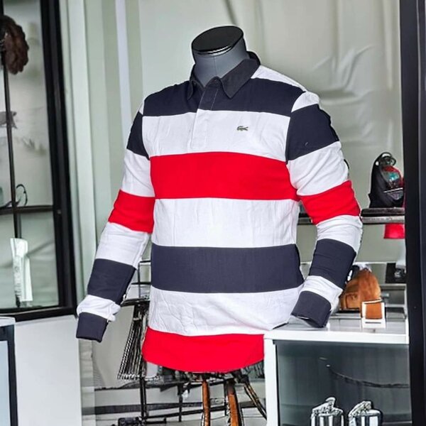 Polo à rayures manches longues