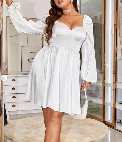 SWEET GIRL LACE DETAIL LAYERED FLARE DRESS