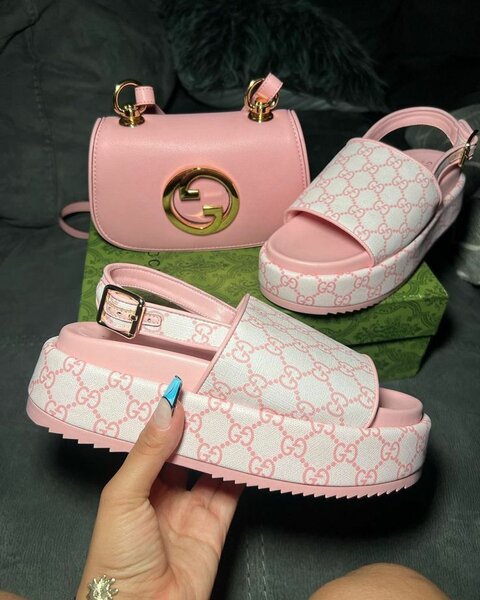 Gucci GG Platform Slide Sandals and a Gucci Blondie bag