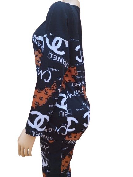 Ladies Two Piece Outfit-Multicolor-Medium