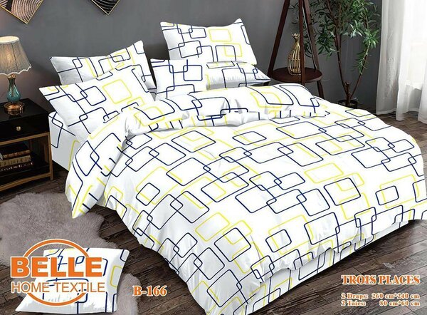 Deux draps de 3 places et deux taies d'oreillers