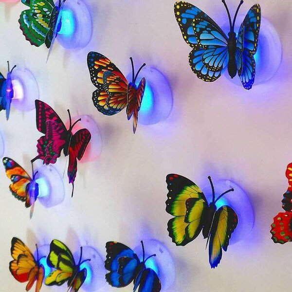 10pcs Led light Butterfly Sticker