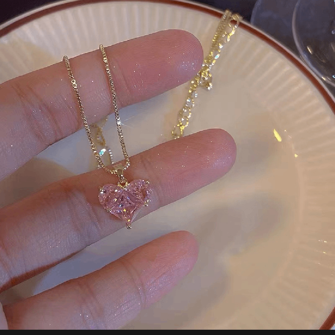 Pink Heart Shaped Necklace