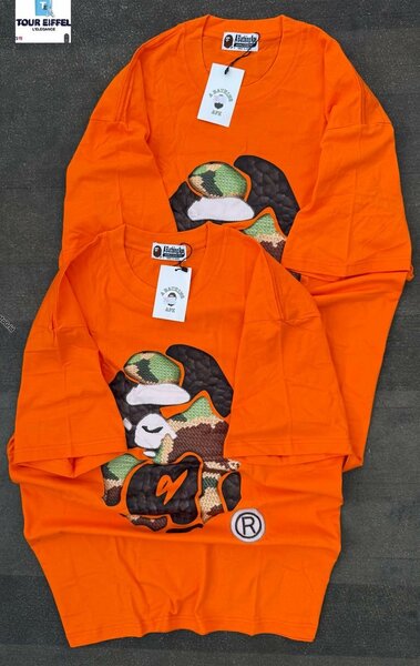 T-shirt camo orange tendance