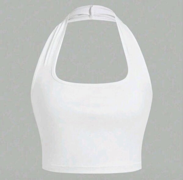 Top court dos nu blanc