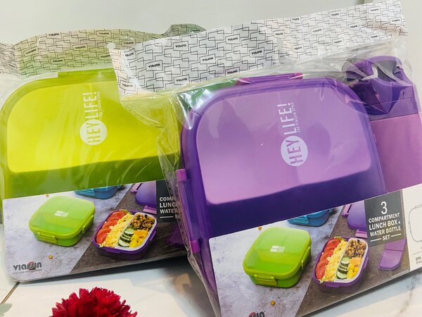 Compartment Lunch Box With Spoon &Water Bottle Set For Kids.