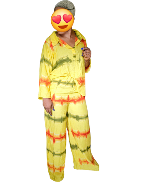 Pyjama en coton tie-dye